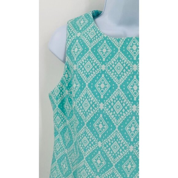 Southern Tide Paislee Ikat Jacquard Shift Dress Size 6 - Bermuda Teal - Picture 2 of 14